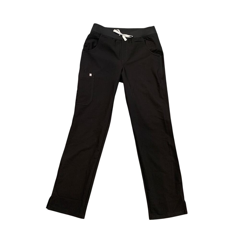 Figs Pants Womens M Medium Black Kade Straight Leg Scrub Drawstring Nursing